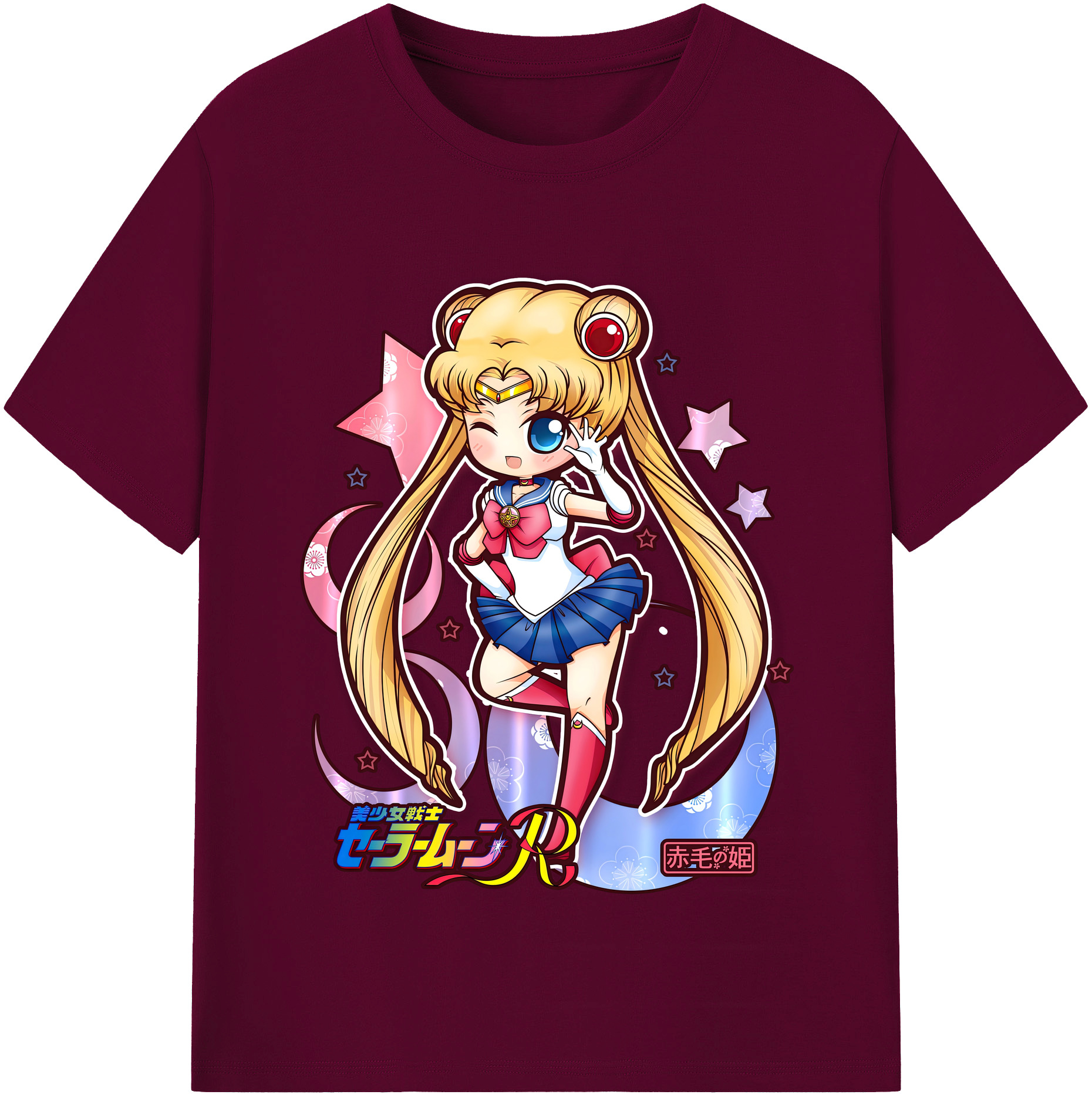 （画像用） 美少女戦士セーラームーン 月野 うさぎ つきの うさぎ Sailor Moon Tsukino Usagi レディースカジュアルプリントTシャツ（綿100％）